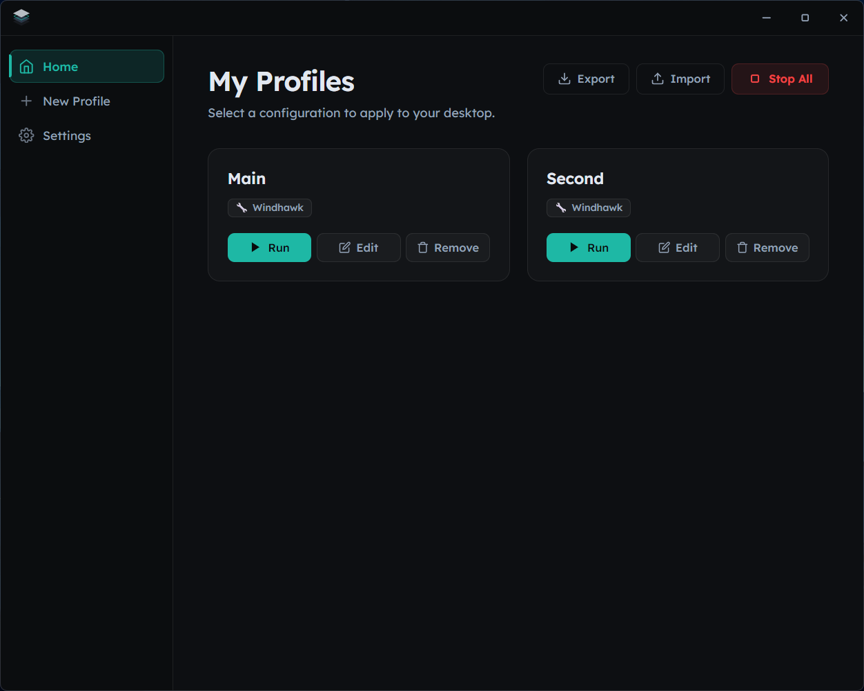 Kalam main interface screenshot